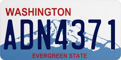 WA license plate ADN4371