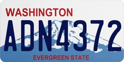 WA license plate ADN4372