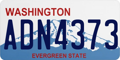WA license plate ADN4373