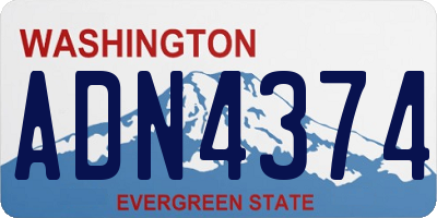 WA license plate ADN4374