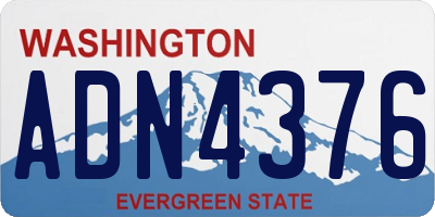 WA license plate ADN4376