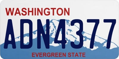 WA license plate ADN4377