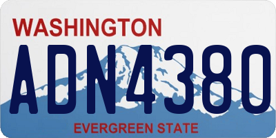 WA license plate ADN4380