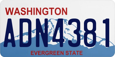 WA license plate ADN4381