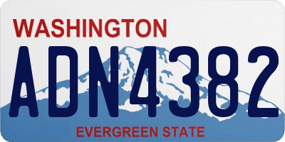 WA license plate ADN4382