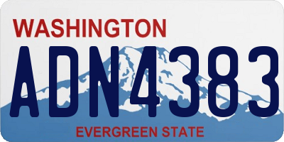 WA license plate ADN4383