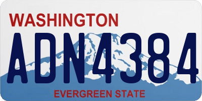 WA license plate ADN4384