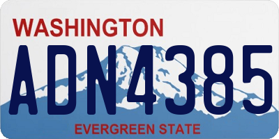 WA license plate ADN4385