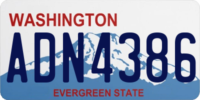 WA license plate ADN4386