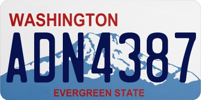 WA license plate ADN4387