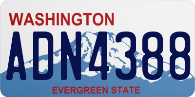 WA license plate ADN4388