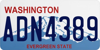 WA license plate ADN4389