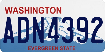 WA license plate ADN4392