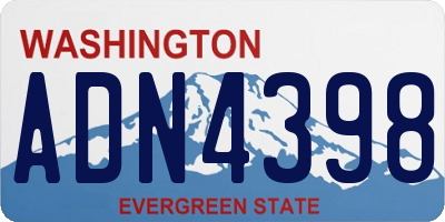 WA license plate ADN4398