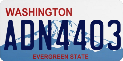 WA license plate ADN4403