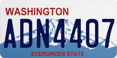 WA license plate ADN4407
