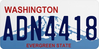 WA license plate ADN4418