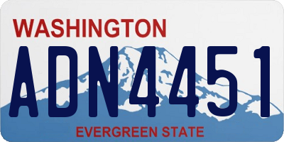 WA license plate ADN4451