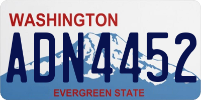WA license plate ADN4452