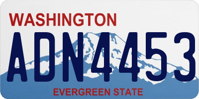 WA license plate ADN4453