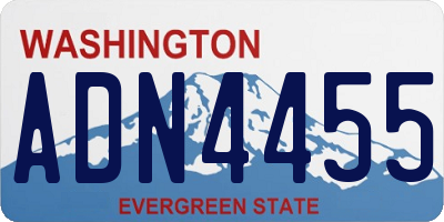 WA license plate ADN4455