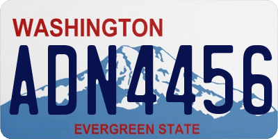 WA license plate ADN4456