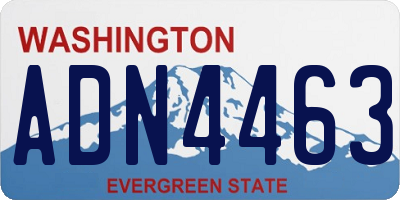 WA license plate ADN4463