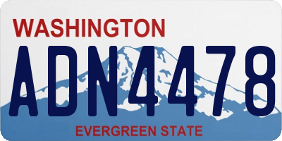 WA license plate ADN4478