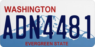 WA license plate ADN4481