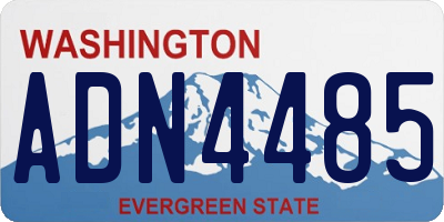 WA license plate ADN4485