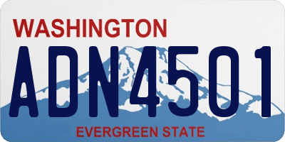 WA license plate ADN4501