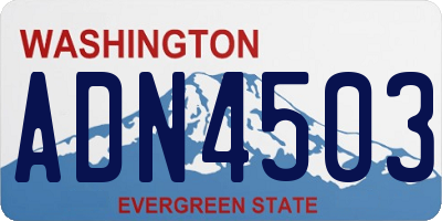 WA license plate ADN4503