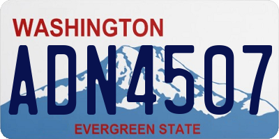 WA license plate ADN4507