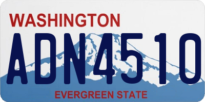 WA license plate ADN4510
