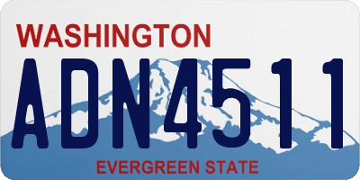 WA license plate ADN4511