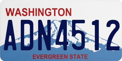 WA license plate ADN4512
