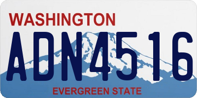 WA license plate ADN4516