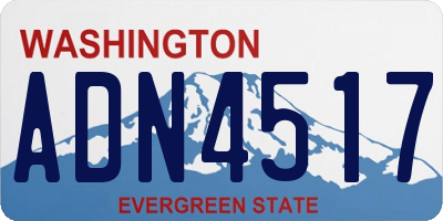 WA license plate ADN4517