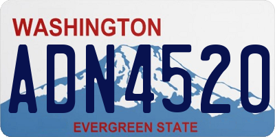 WA license plate ADN4520