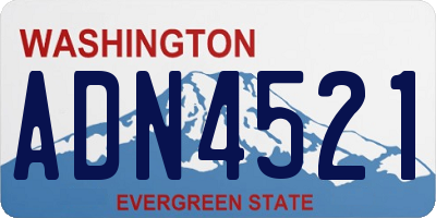 WA license plate ADN4521