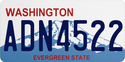 WA license plate ADN4522