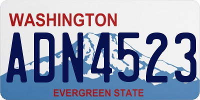 WA license plate ADN4523