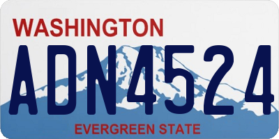 WA license plate ADN4524