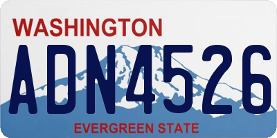 WA license plate ADN4526