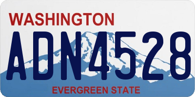 WA license plate ADN4528