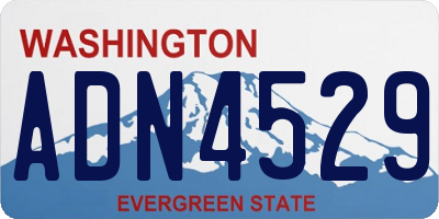 WA license plate ADN4529