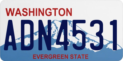 WA license plate ADN4531