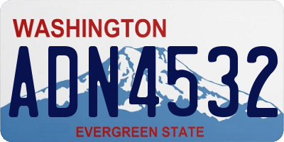 WA license plate ADN4532