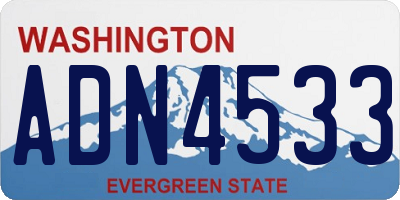 WA license plate ADN4533