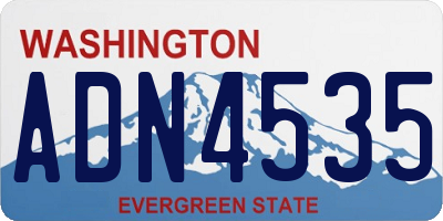WA license plate ADN4535